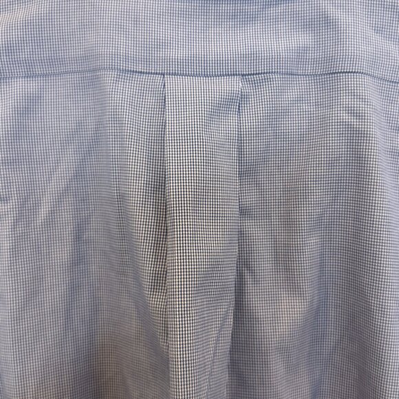 Brooks Brothers Original Polo Shirt Traditional Fit 18.5-36 Blue Micro Check EUC - Picture 7 of 8
